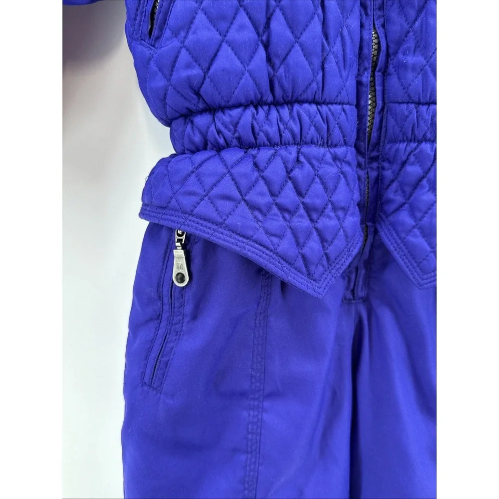 Vintage Couloir Ski Suit Snowsuit Coveralls Kid Childrens‎ Size 5 Hood Purple